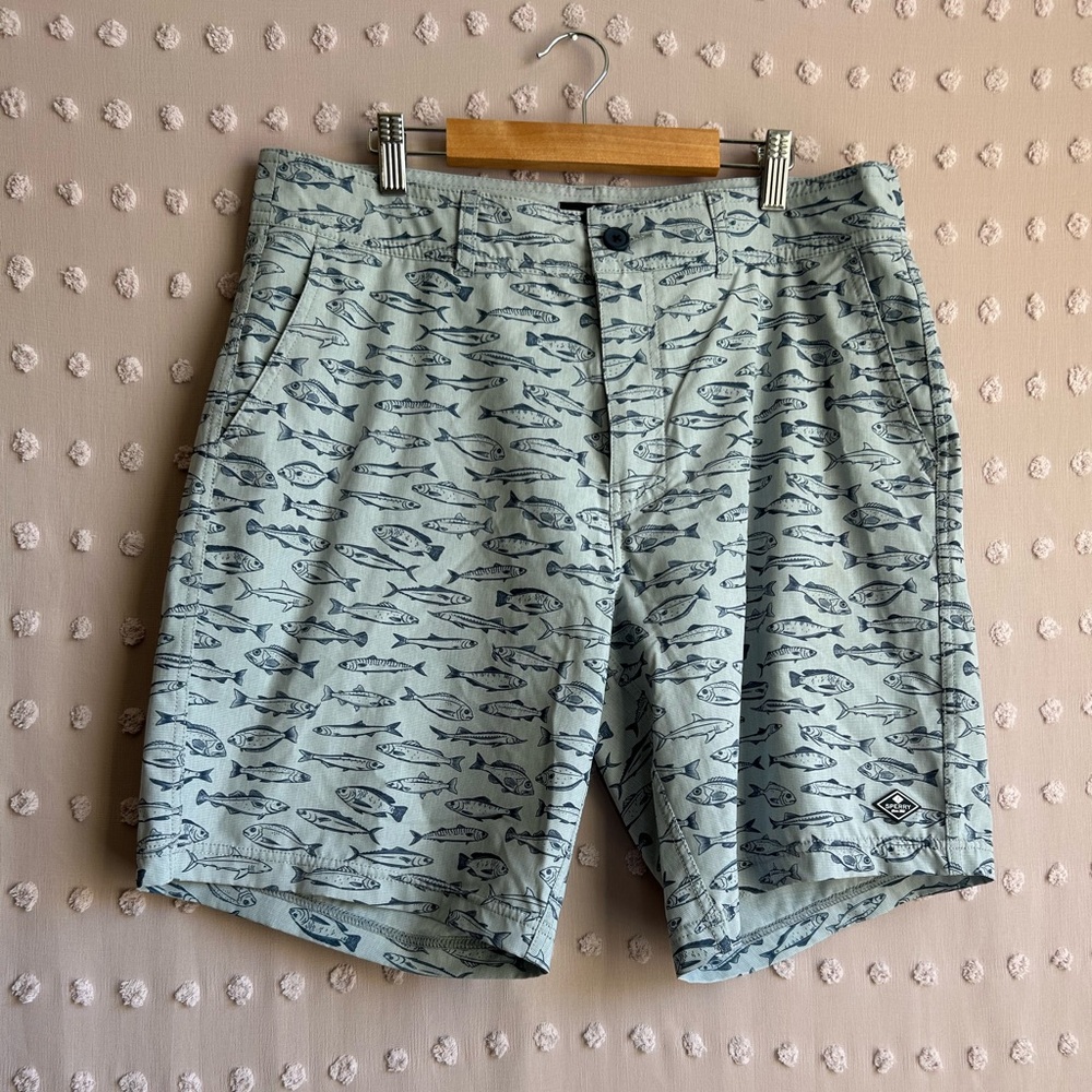 Sperry Men’s‎ Hybrid Fish Print Chino Shorts Sz M Blue